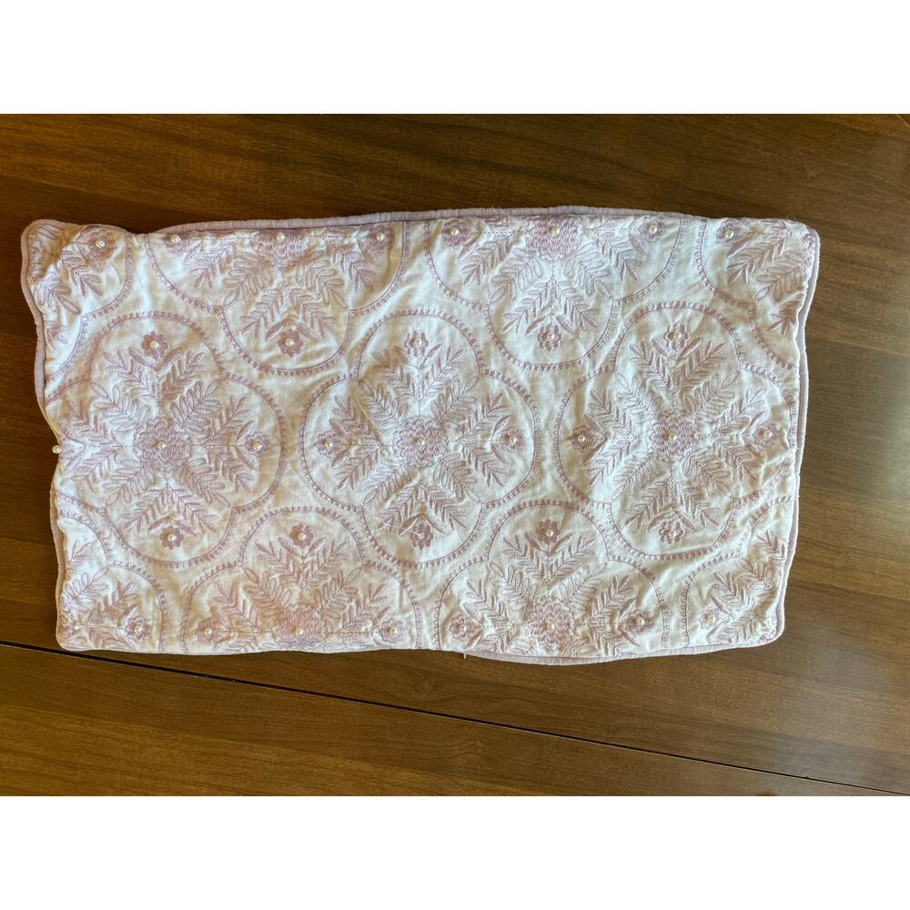 tahari purple and white embroidered pillow case
